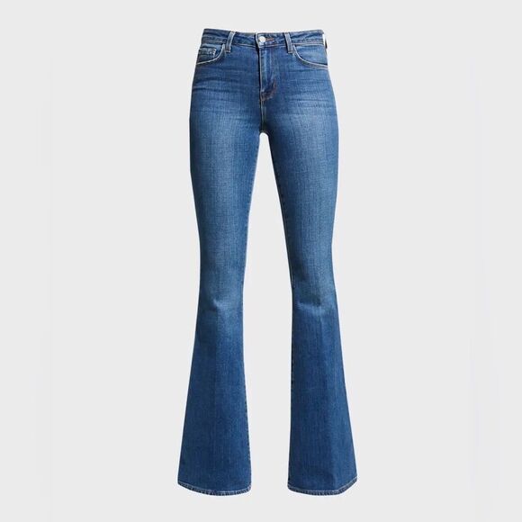 L’AGENCE Bell High Rise Flare Jeans High Waist Slim Fit Medium Wash Size 31 - Picture 14 of 14